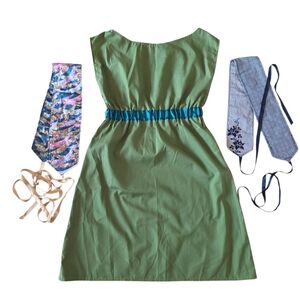Baronneleth By Angie Green Dress With 2 Reversible Belts Size M